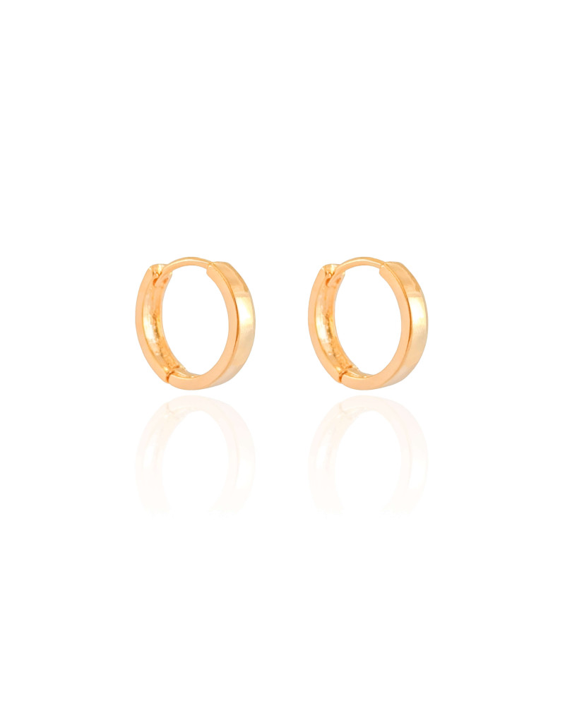 Brinco Argola Click Lisa 1.6 cm Banhado a Ouro 18K