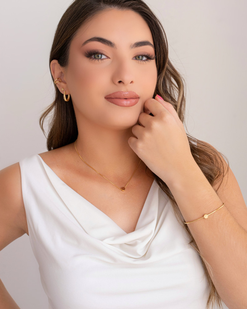 Brinco Redondo Liso Banhado a Ouro 18K