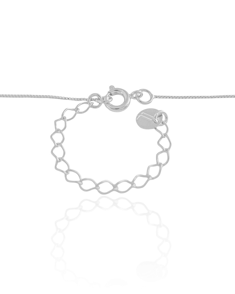 Gargantilha Longa Veneziana Ponto de Luz Cristal Ródio Branco - 80 cm