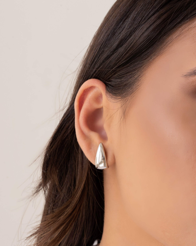 Ear Hook Gota Lisa 1.9 cm Ródio Branco