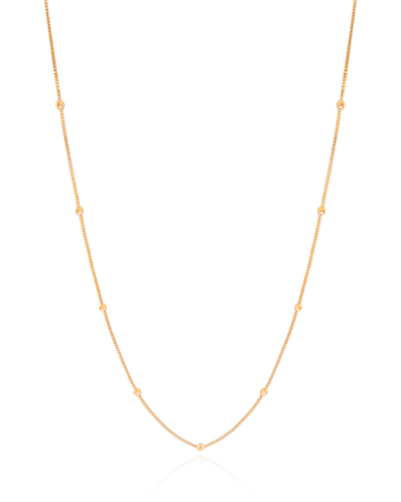 Gargantilha Veneziana Bolinhas Lisas Banhado a Ouro 18K - 45 cm