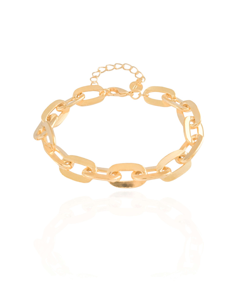 Pulseira Elos Ovais 9 mm Banhado a Ouro 18K - 16 cm