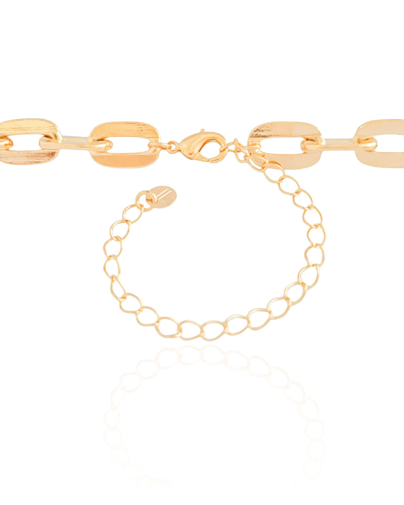 Choker Elos Ovais 9 mm Banhado a Ouro 18K