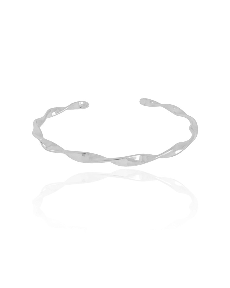 Bracelete Torcido Ródio Branco