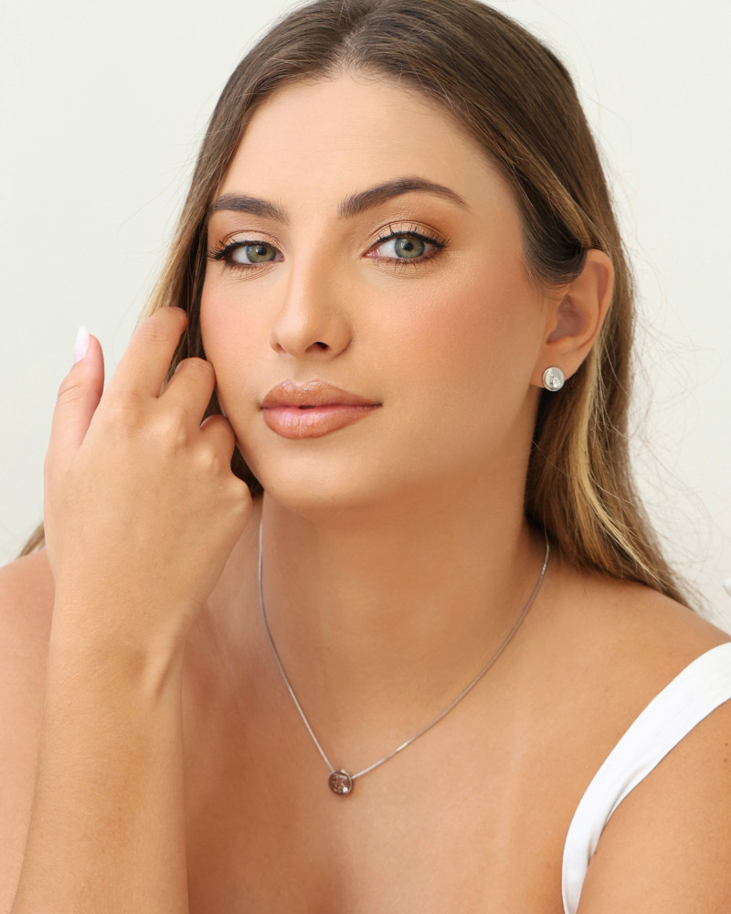 Gargantilha Filho Menina Ponto de Luz Cristal Ródio Branco - 45 cm