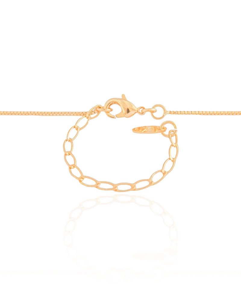 Gargantilha Filho Menino Cravejado Cristal Banhado a Ouro 18K - 45 cm