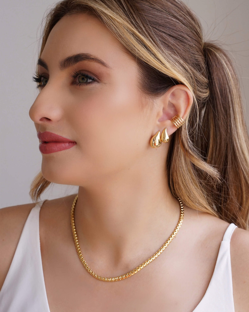 Piercing Filetes Lisos Banhado a Ouro 18K