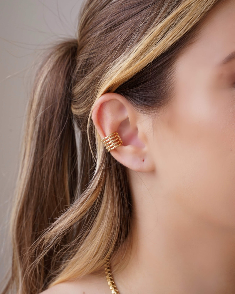 Piercing Filetes Lisos Banhado a Ouro 18K