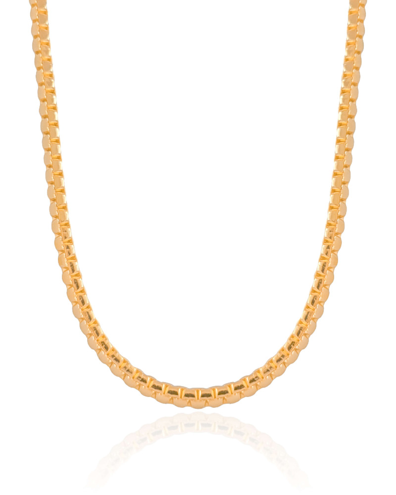Choker Malha Egípcia 4 mm Banhado a Ouro 18K