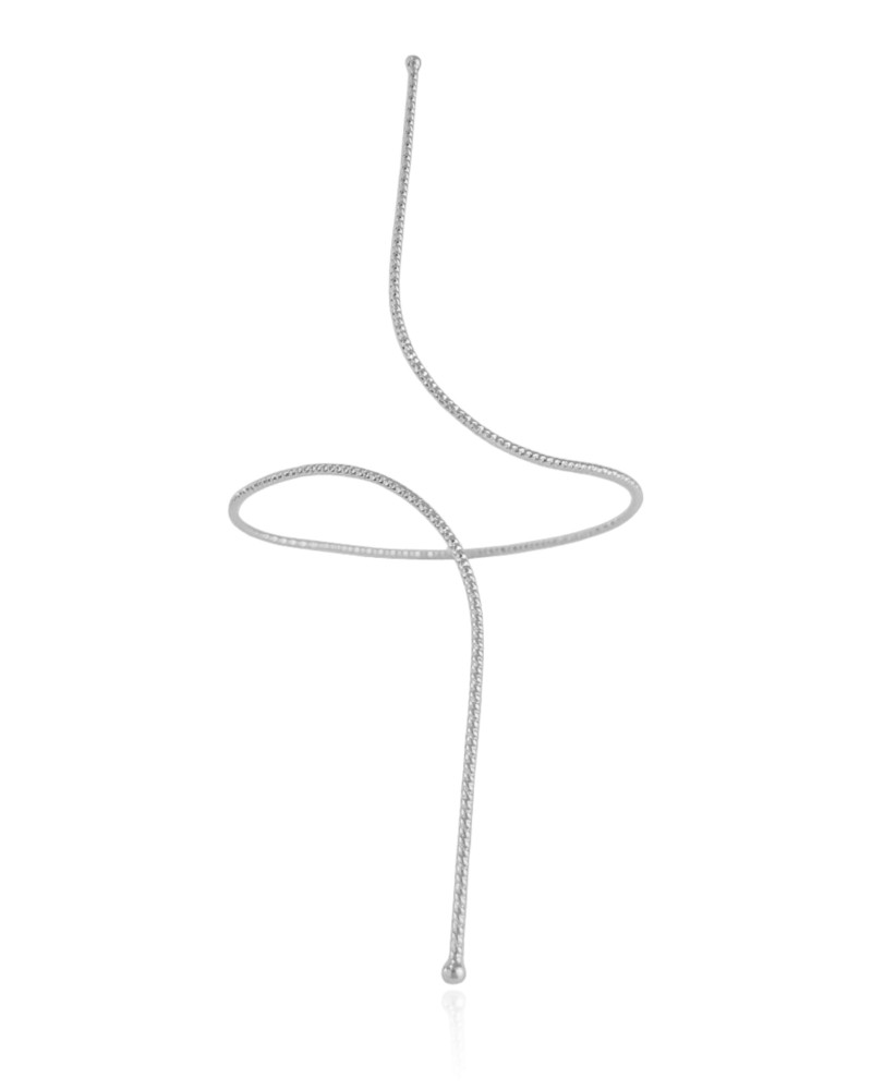 Bracelete Fio Texturizado Ródio Branco