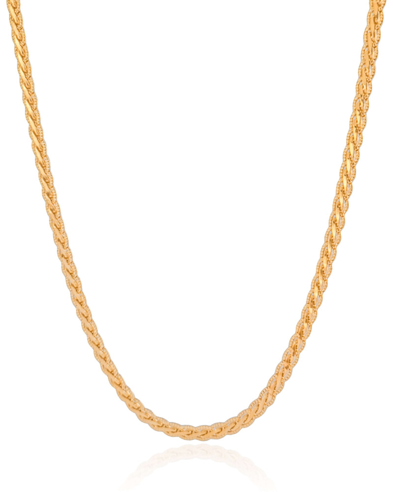 Choker Trançada 4 mm Banhado a Ouro 18K