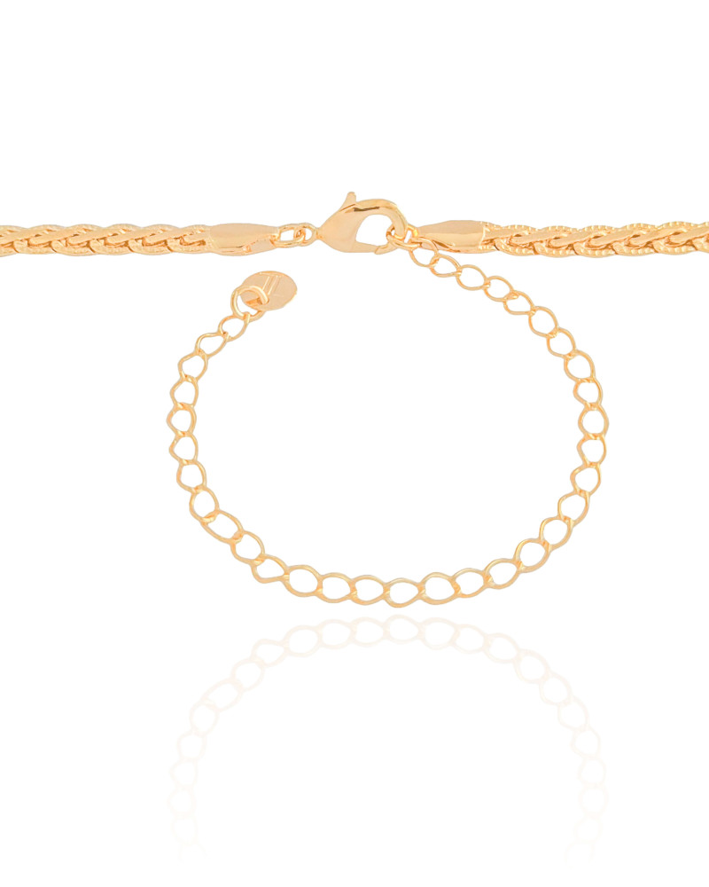 Choker Trançada 4 mm Banhado a Ouro 18K