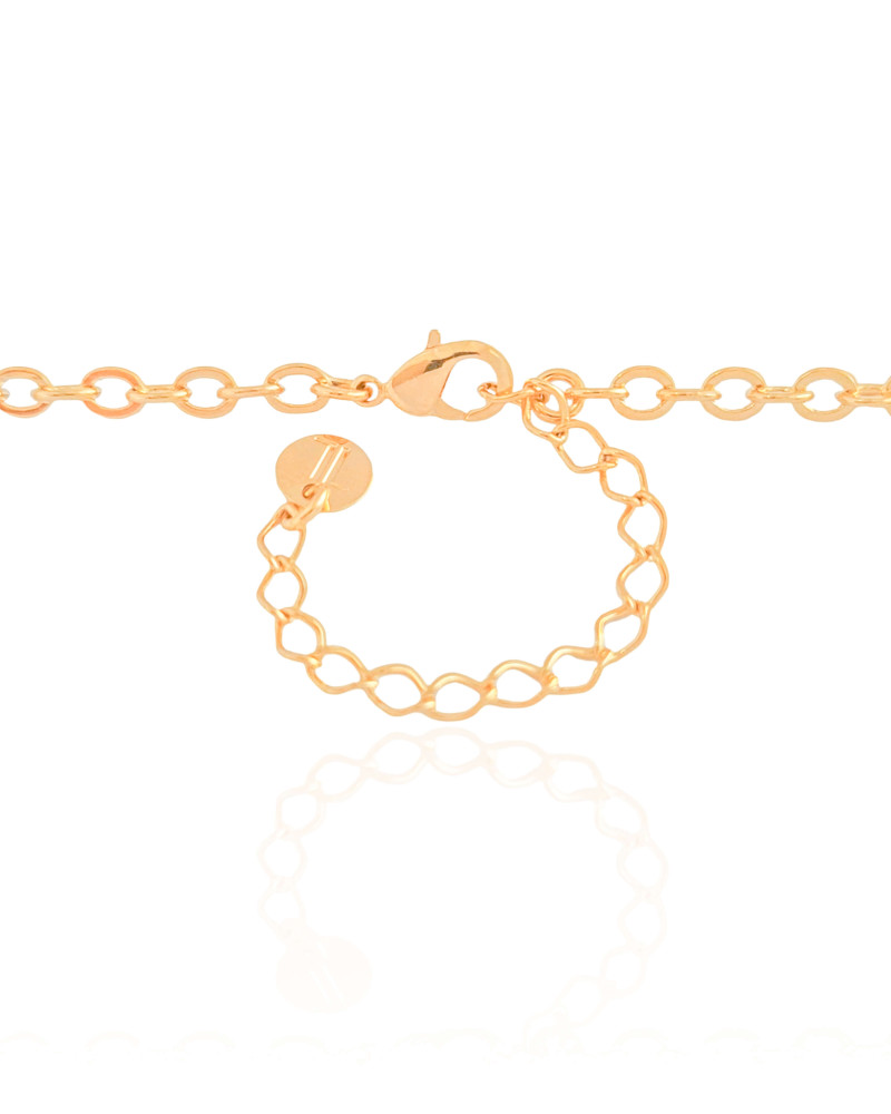 Gargantilha Longa Trevos Riscados Banhado a Ouro 18K - 80 cm