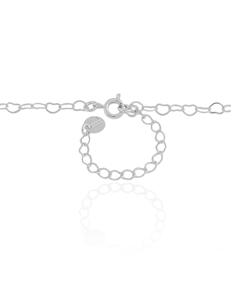 Choker Corações Vazados 3 mm Ródio Branco