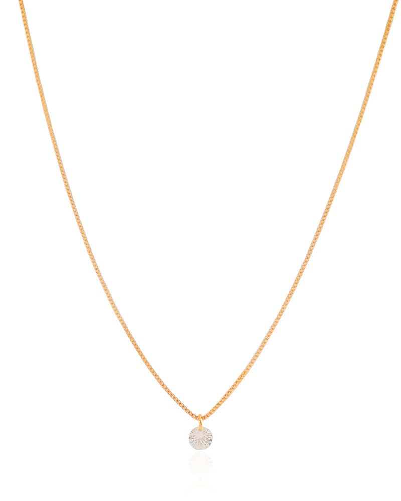 Gargantilha Veneziana Ponto de Luz Cristal 5 mm Banhado a Ouro 18K - 40 cm