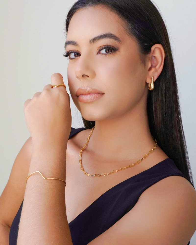 Anel em V Liso Tamanho 25 Banhado a Ouro 18K