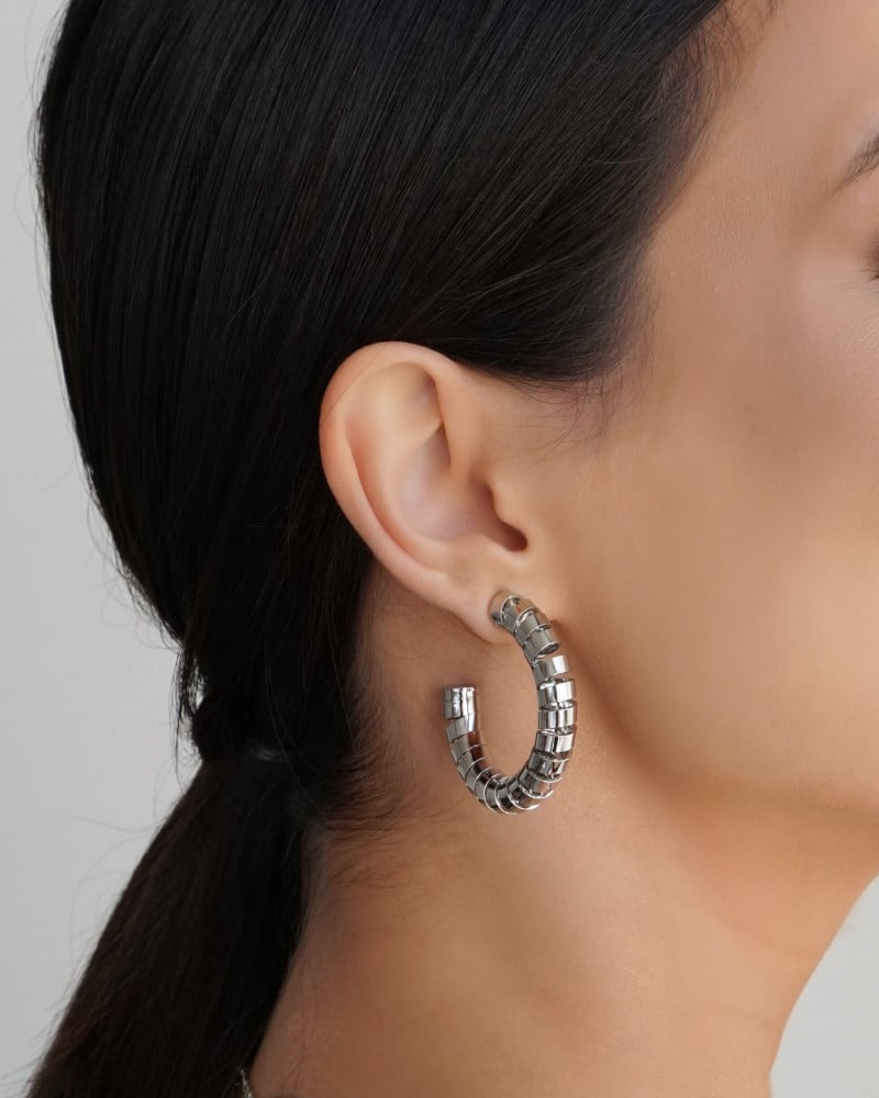 Brinco Argola Mola Lisa 4.0 cm Ródio Branco