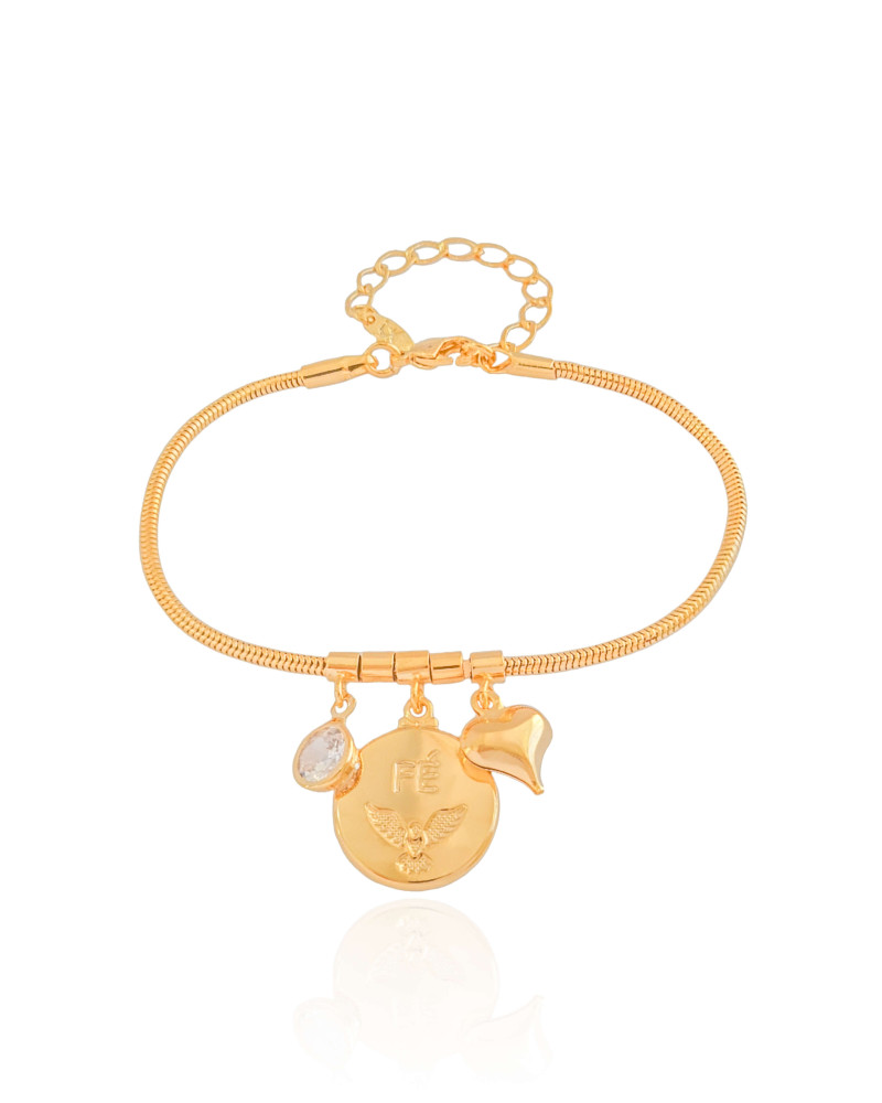 Pulseira Rabo de Rato 2 mm Espírito Santo Banhado a Ouro 18K