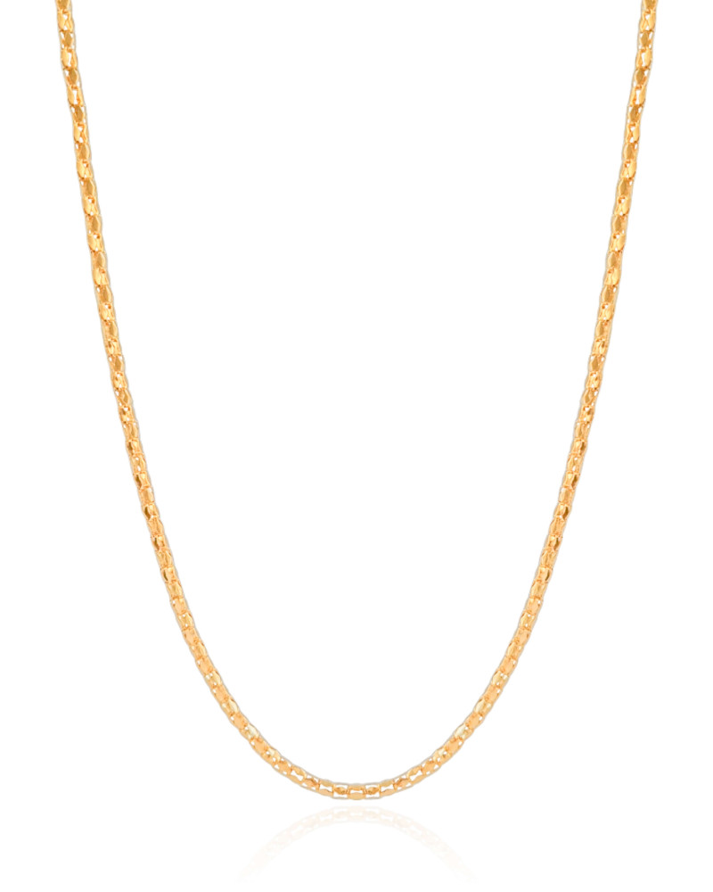 Gargantilha Oca 2 mm Banhado a Ouro 18K - 45 cm