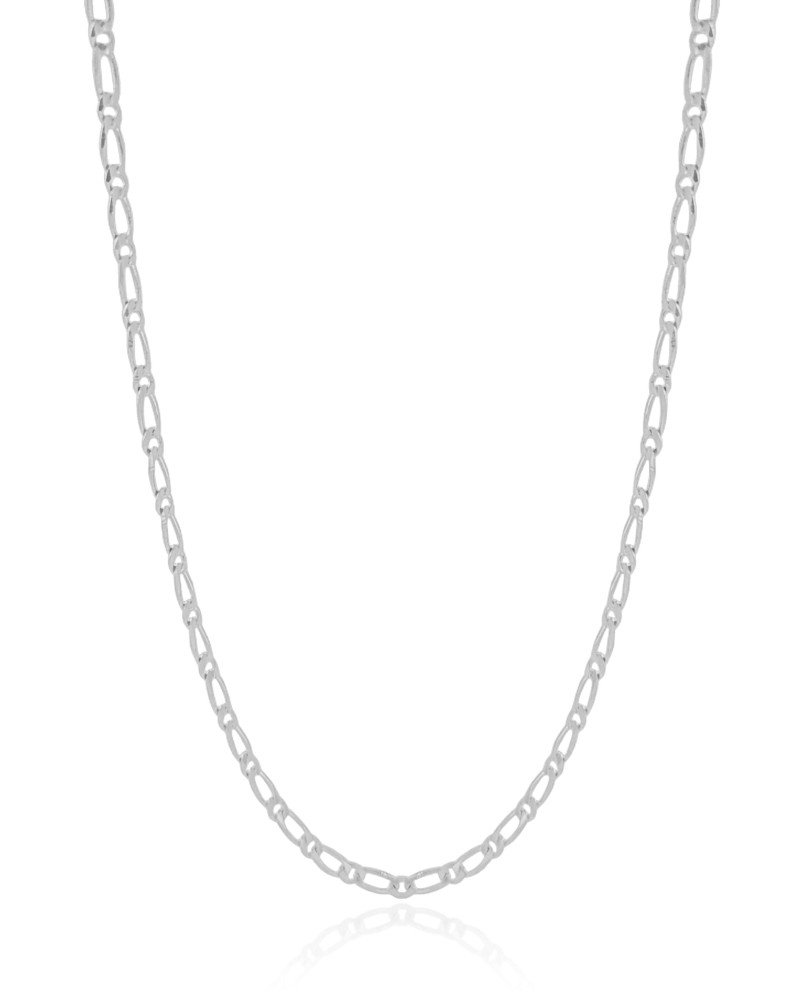 Gargantilha Elos 3 mm Ródio Branco - 40 cm