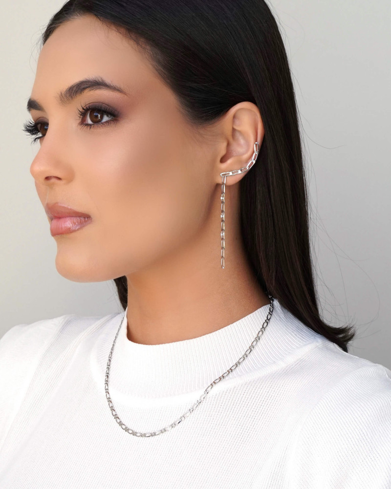 Gargantilha Elos 3 mm Ródio Branco - 40 cm