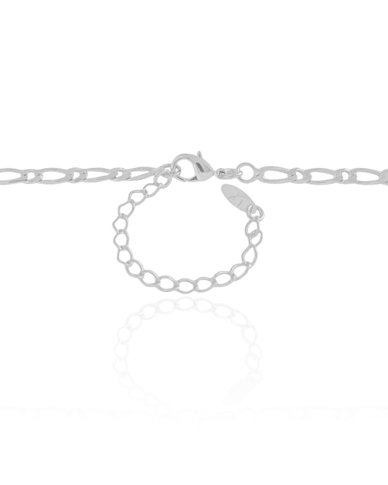 Gargantilha Elos 3 mm Ródio Branco - 40 cm