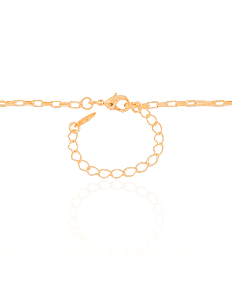 Gargantilha Elos Retos 2 mm Banhado a Ouro 18K - 45 cm