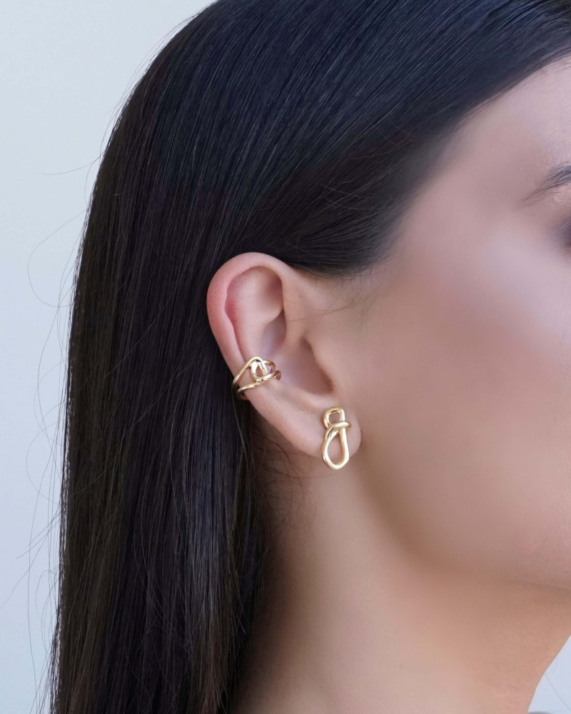 Brinco Laço Liso 1.8 cm Banhado a Ouro 18K