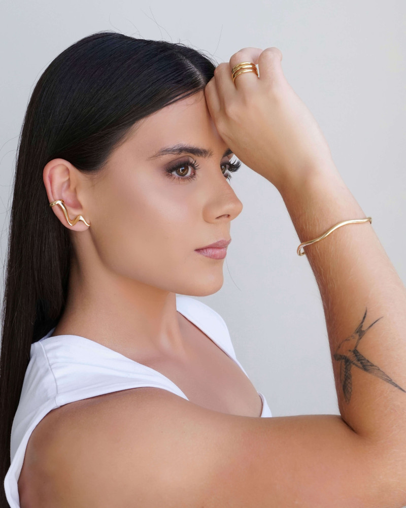 Ear Cuff Zig Zag Liso 3.2 cm Banhado a Ouro 18K