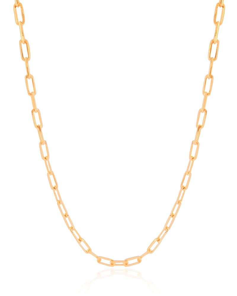 Gargantilha Elos Ovais 4 mm Banhado a Ouro 18K - 40 cm