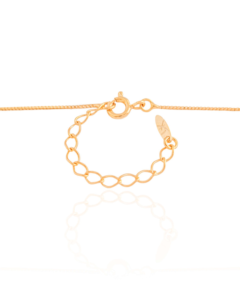 Gargantilha Veneziana Coração Liso Banhado a Ouro 18K - 45 cm