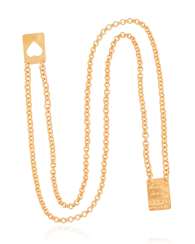 Escapulário A Medida do Amor e o Amor Sem Medidas Banhado a Ouro 18K