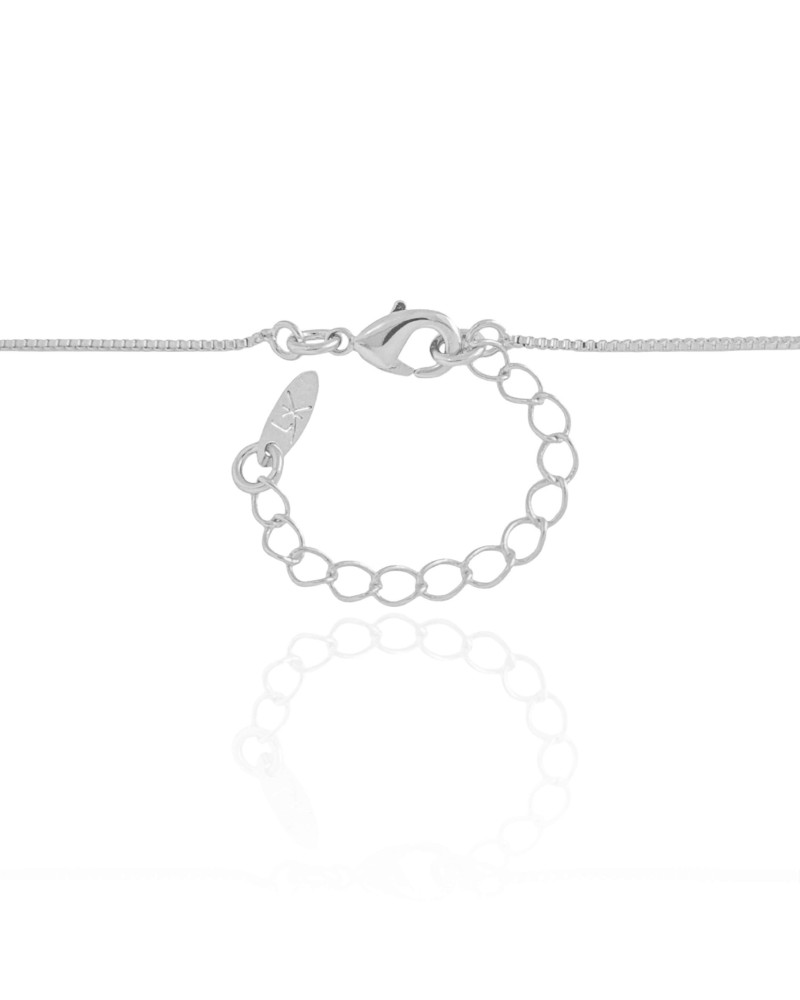 Gargantilha Veneziana Pérola 6 mm Ródio Branco - 45 cm