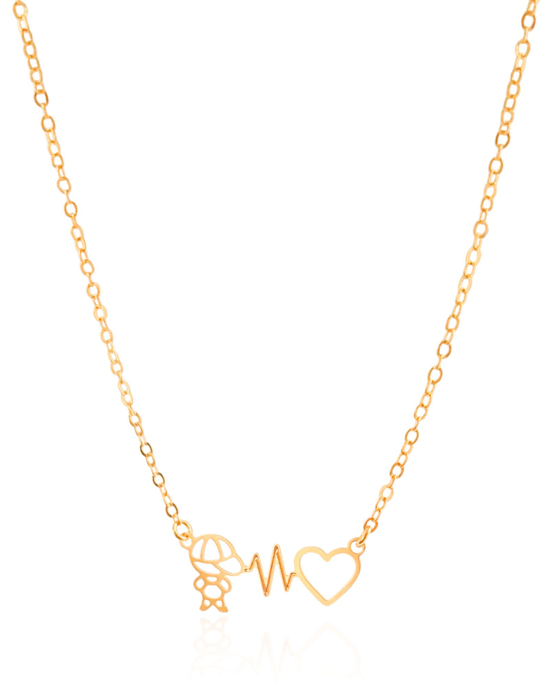 Gargantilha Elos Batimentos Filho Banhado a Ouro 18K - 40 cm