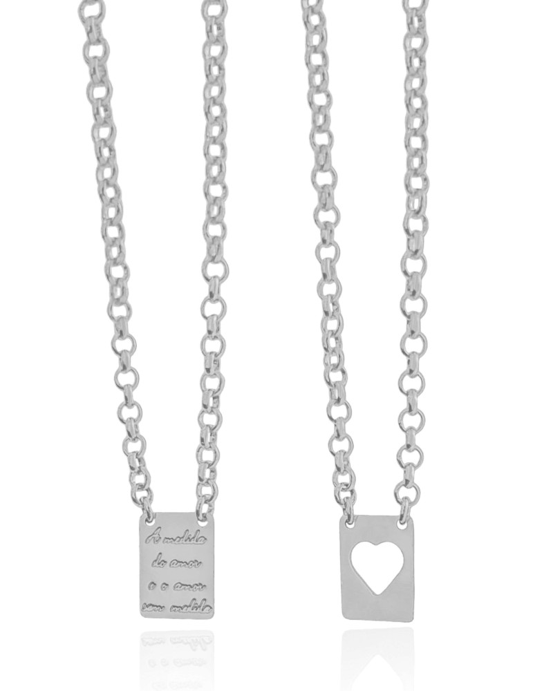 Escapulário A Medida do Amor e o Amor Sem Medidas Ródio Branco