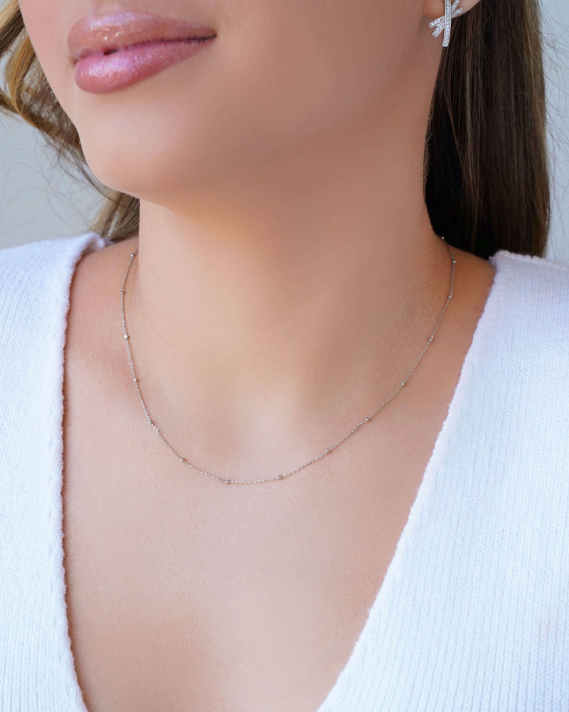 Choker Elos Detalhes Ródio Branco