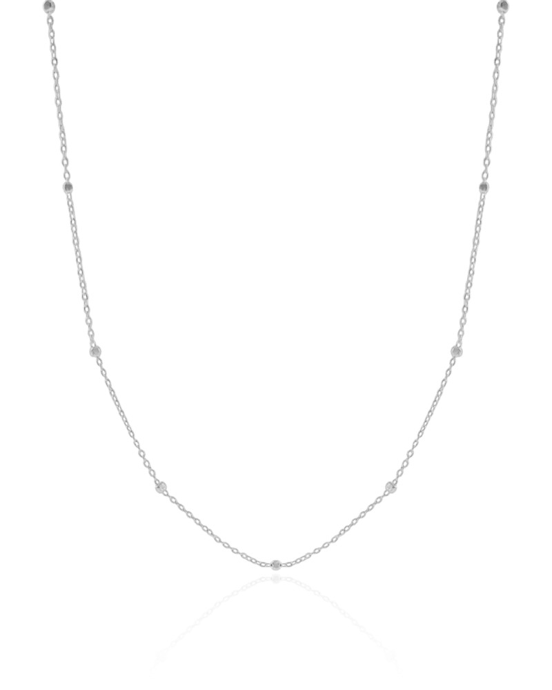 Choker Elos Detalhes Ródio Branco