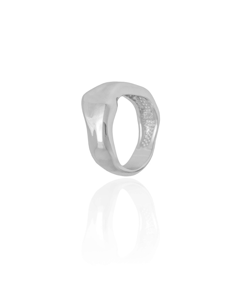 Anel Orgânico Liso Tamanho 18 Ródio Branco