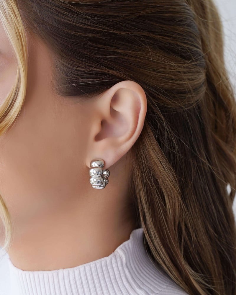 Brinco Argola Gomos Lisos 2.0 cm Ródio Branco