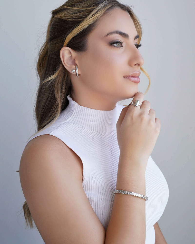 Bracelete Tratorado 6 mm Ródio Branco