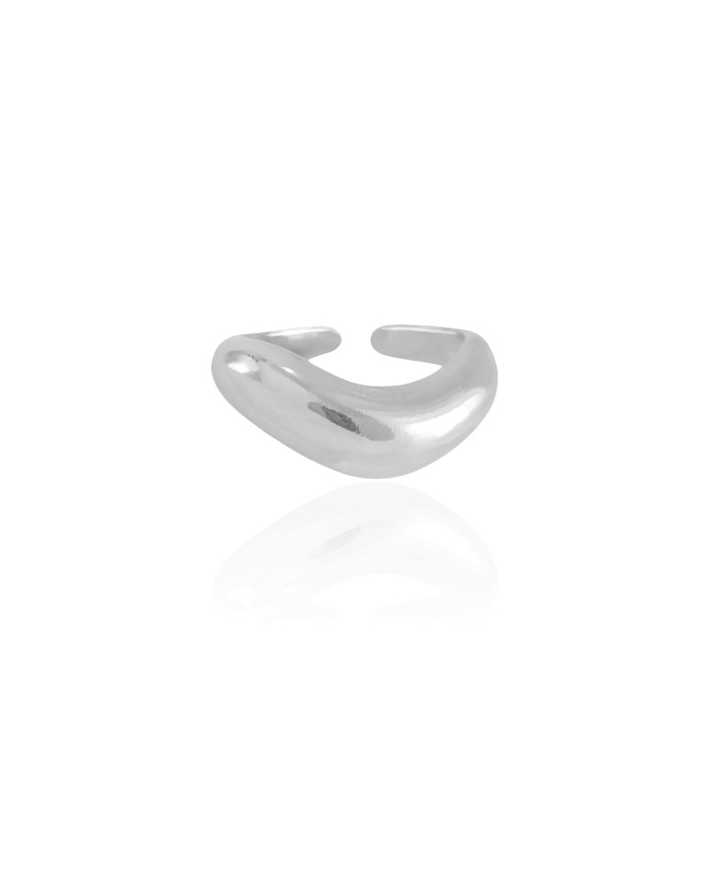 Anel Ajustável Abaulado Liso Tamanho P Ródio Branco