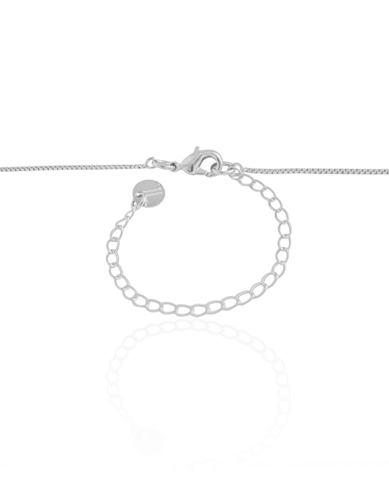 Gargantilha Infantil Veneziana Coração Ponto de Luz Cristal Ródio Branco