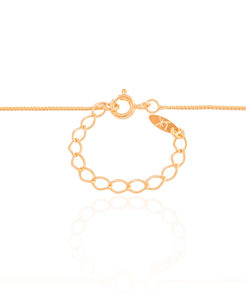 Gargantilha Veneziana Letra M Cravejada Cristal Banhado a Ouro 18K - 45 cm