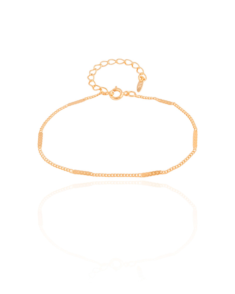 Pulseira Grumet Achatada Banhado a Ouro 18K