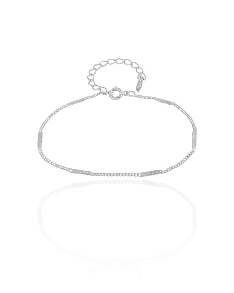 Pulseira Grumet Achatada Ródio Branco