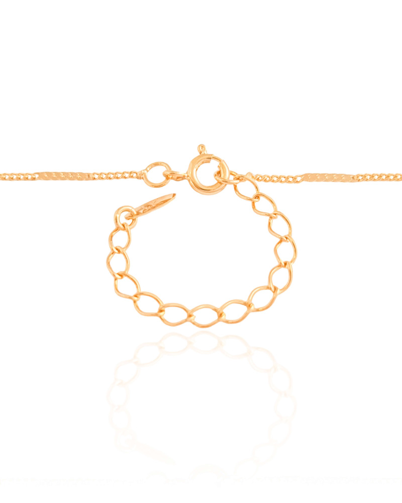 Gargantilha Longa Grumet Achatada Banhado a Ouro 18K - 80 cm