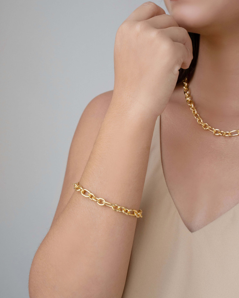 Pulseira Elos Ovais 8mm Banhado a Ouro 18K