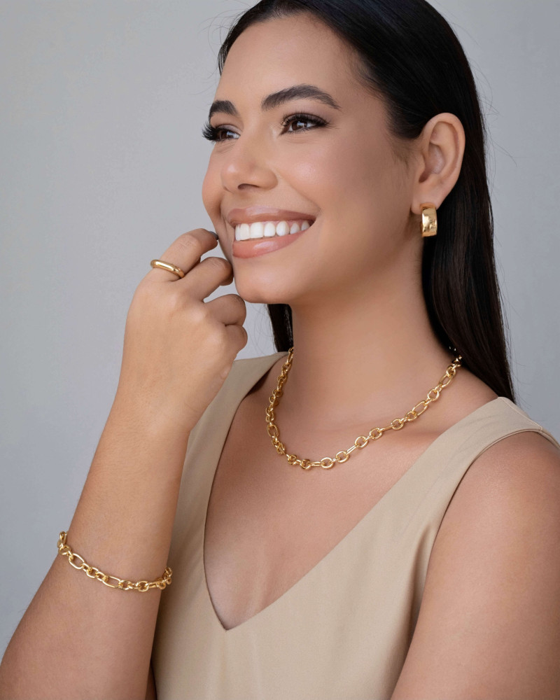 Pulseira Elos Ovais 8mm Banhado a Ouro 18K