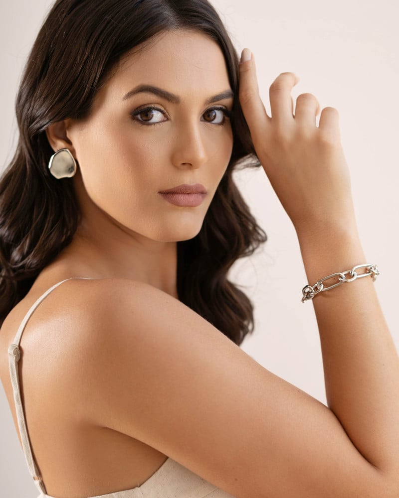 Pulseira Elos Ovais 12 mm Ródio Branco