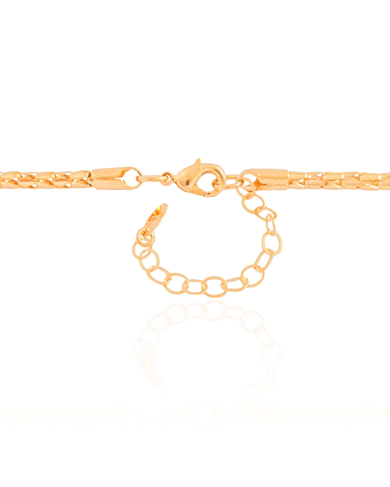 Gargantilha Malha Oca 3 mm Banhado a Ouro 18K - 45 cm